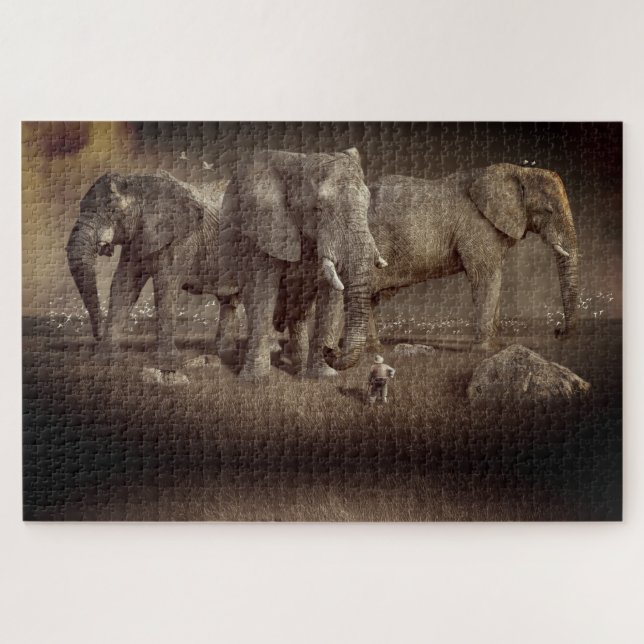 Elephants Jigsaw Puzzle (Horizontal)