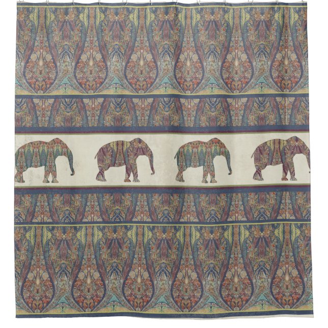 Elephants Kashmir Pattern Tribal Boho Bohemian (Front)