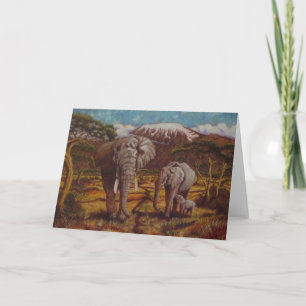 Elephants & Kilimanjaro Greeting Card