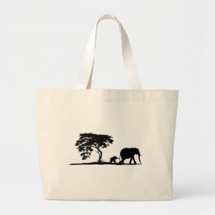 Elephants Large Tote Bag