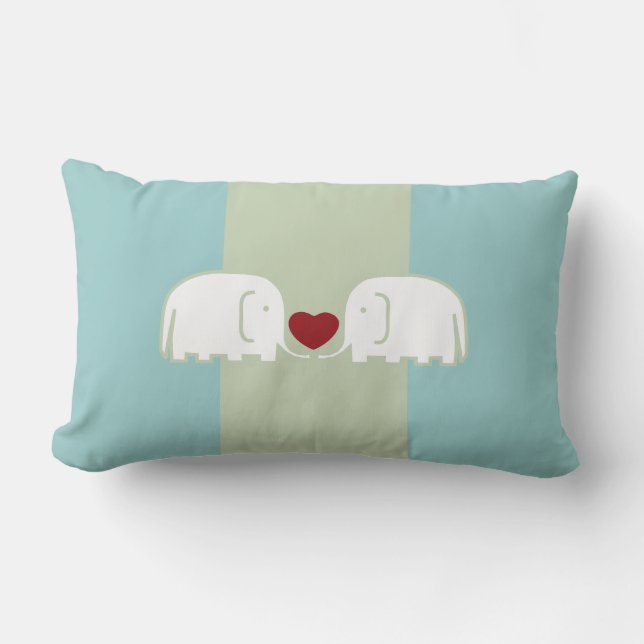 elephants love lumbar pillow (Front)