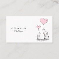 Éléphants lunaires Carte de visite de garde d'enfa