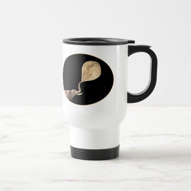 Elephants Make Full Moon Travel Mug (Right)