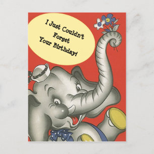 Elephants memory couldnt forget your birthday PC Holiday Postcard