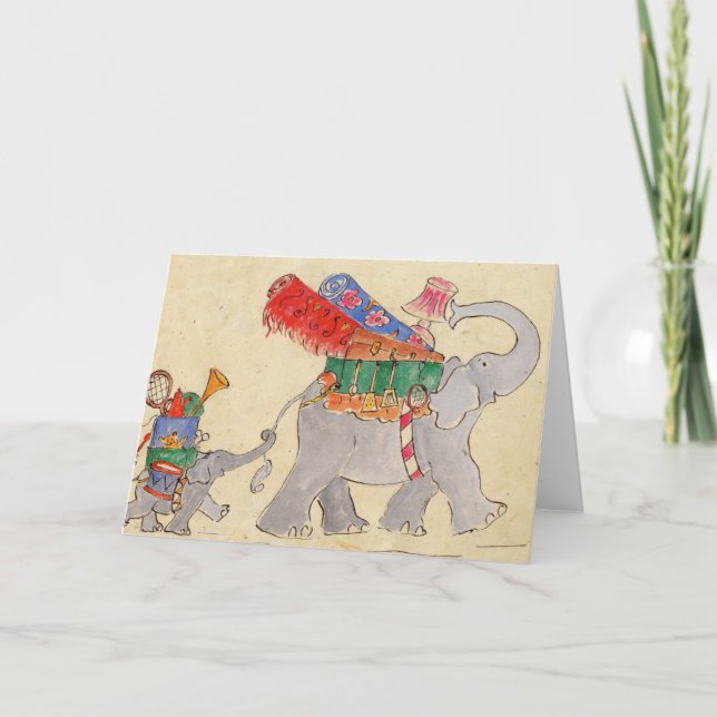 Elephants' Moving Day Card (Front)