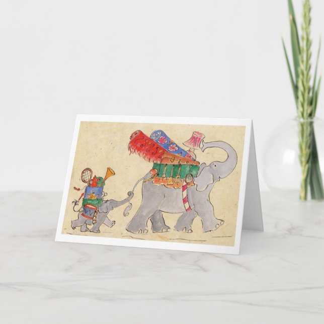 Elephants' Moving Day Card (Front)
