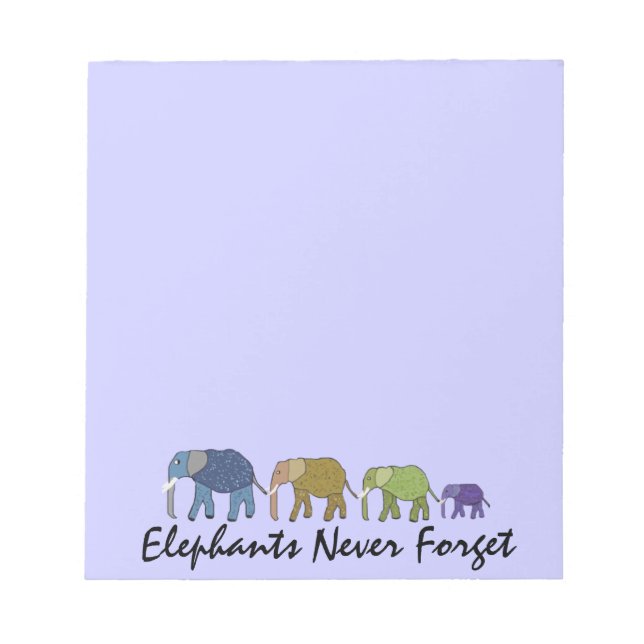 Elephants Never Forget Notepads (Front)