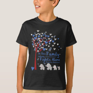 Elephants Nobody Fights Alone T1D Diabetes Awarene T-Shirt