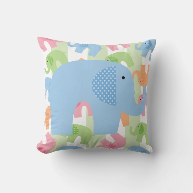 Elephants on Parade Pillow (Front)
