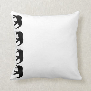 Elephants on parade throw pillow