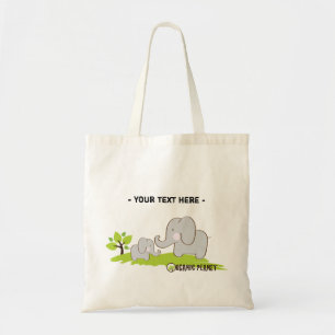 Elephants Organic Planet Canvas Reusable Bags
