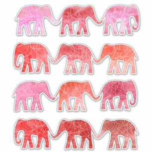 Elephants Pachyderm Watercolor