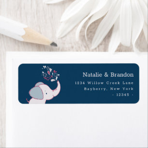 Elephants Pink Navy & Dusty Blue Return Adresse :
