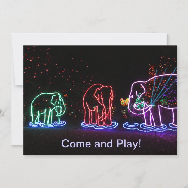 Elephants Play Invitations (Front)