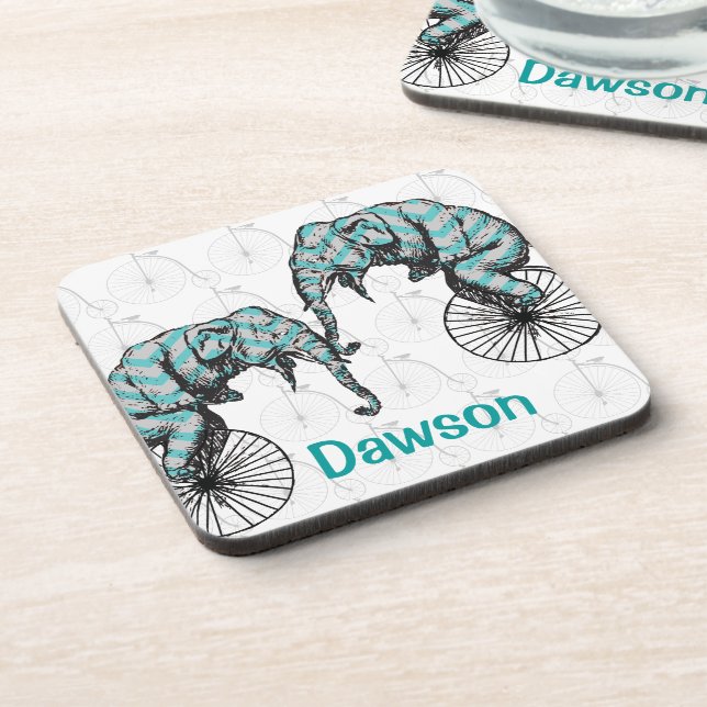 Elephants Plus Bikes Equal YIKES! Coaster (Left Side)