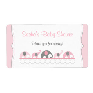Eléphants roses Baby shower bouteille d'eau ou Fav