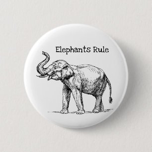 Elephants Rule 2 Inch Round Button