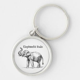 Elephants Rule Keychain