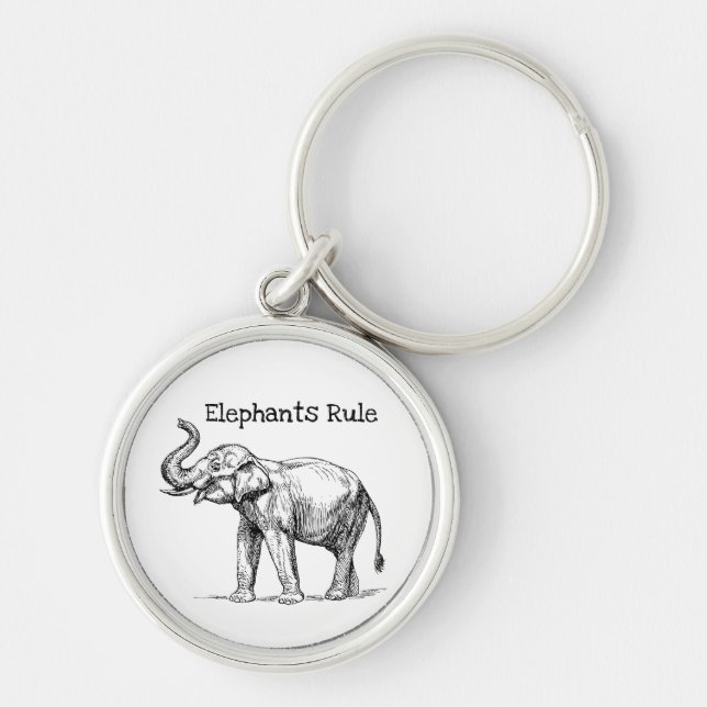 Elephants Rule Keychain (Front)