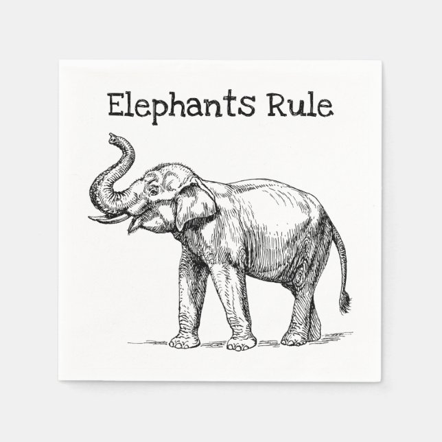 Elephants Rule Napkin (Front)