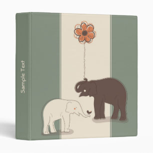 Elephants Stylish 1" Binder