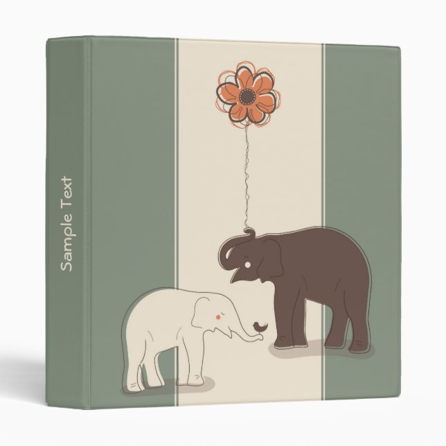 Elephants Stylish 1" Binder (Front/Spine)