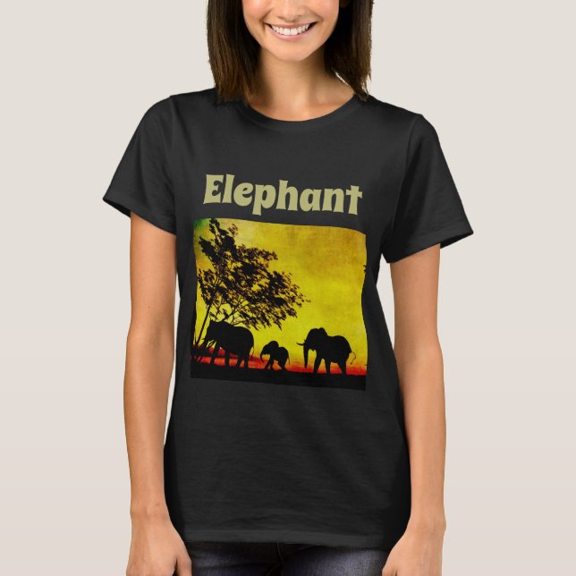 Elephants Sunset T-Shirt (Front)