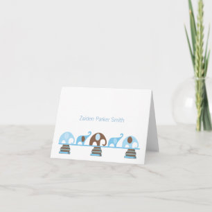 Eléphants sur les livres Bébé Merci Note avec phot