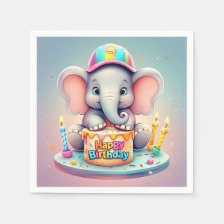 " ELEPHANT'S SWEET CELEBRATION " NAPKIN