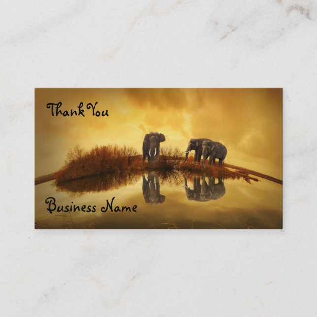 Elephants Thank You Business Card (Front)