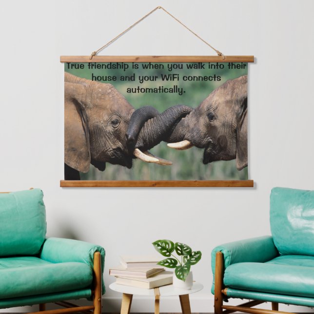 Elephants Together  Hanging Tapestry (Living Room)