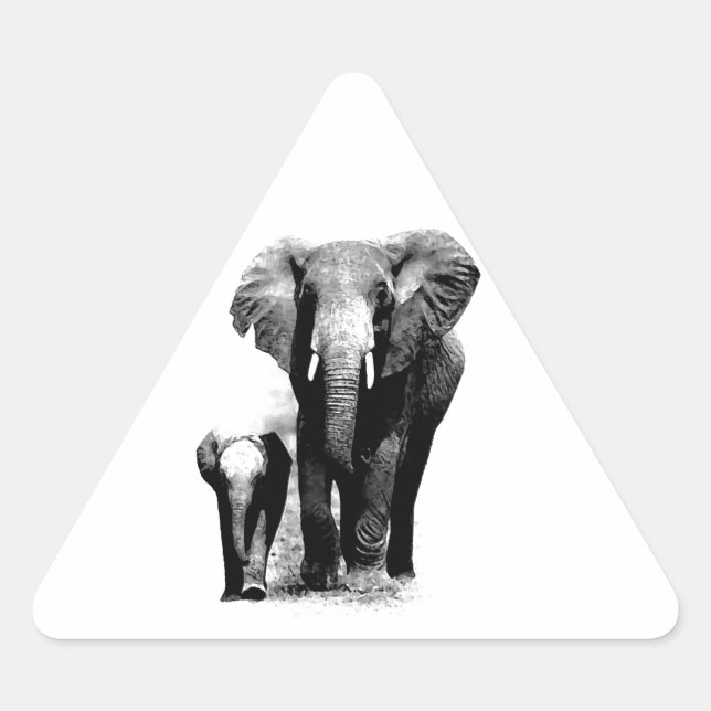 Elephants Triangle Sticker (Front)