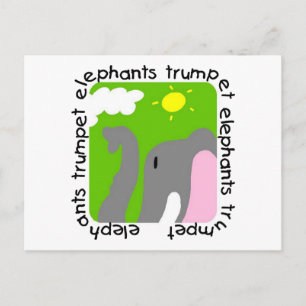 Elephants Trumpet Tshirts and Gifts Postcard