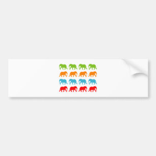 Elephants Walking Pattern Bumper Sticker