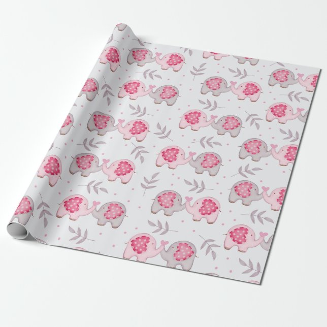 Elephants Wrapping Paper (Unrolled)