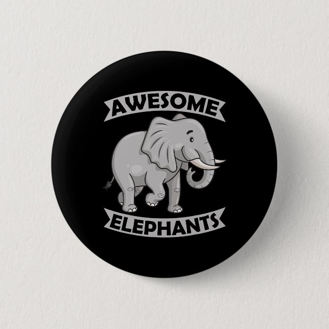 Elephants Zoo Circus Fun Elephant Conservative  2 Inch Round Button (Front)