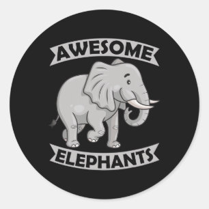Elephants Zoo Circus Fun Elephant Conservative Classic Round Sticker