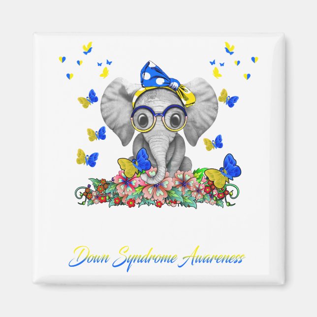 Elephent His Fight Is My Fight Down Syndrome Aware Magnet (Front)