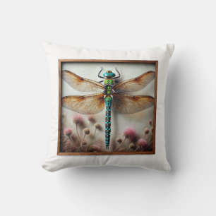 Eleuthemis Dragonfly 251024IREF227 - Watercolor Throw Pillow