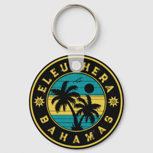 Eleuthera Island Bahamas Palm Tree Souvenirs Keychain