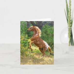 Élevage de la carte de note de blanc de cheval