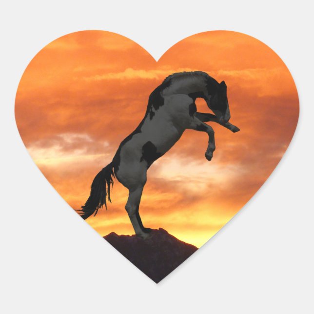 Élevage Stickers Coeur Cheval (Devant)