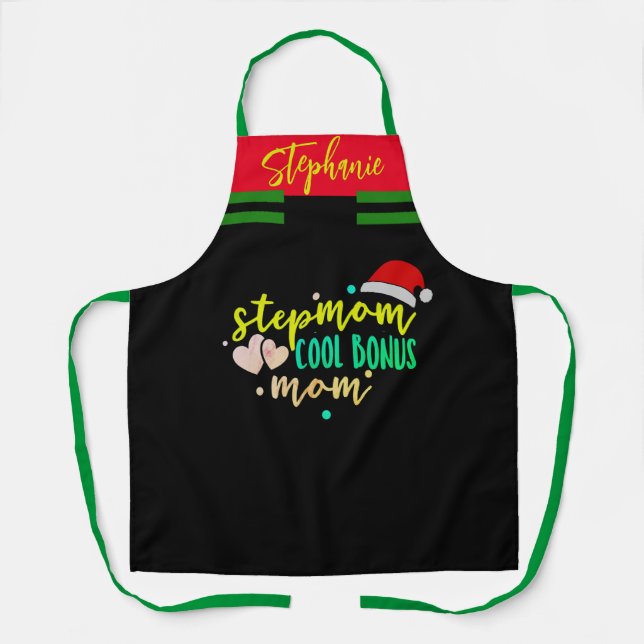 Elevate Christmas Cooking Experience, Stepmom Chef Apron (Front)