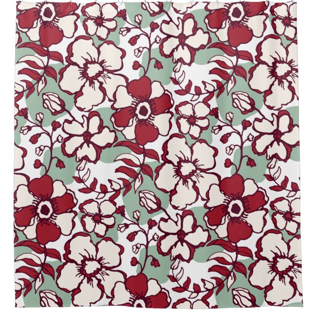 Elevate Your Bathroom with Stylish Shower Curtains (Front)