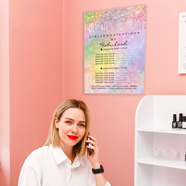 Elevate Your Beauty Brand with Makeup Holograph  Flyer (Royal Baby Shower Feet Girl Boy Gold Green Invitation)