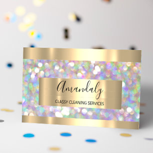 Elevate Your Brand with Gold Glitter Cleaning  Business Card