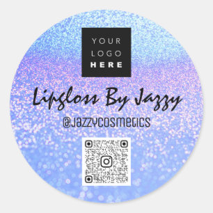 Elevate Your Brand with Oceanic QR Code Logo Thank Classic Round Sticker