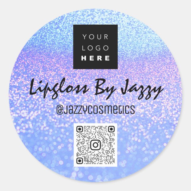 Elevate Your Brand with Oceanic QR Code Logo Thank Classic Round Sticker (Front)