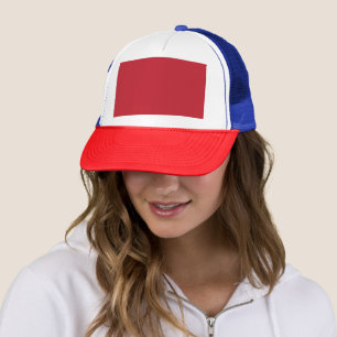 Elevate Your Design a Red Background and White  Trucker Hat
