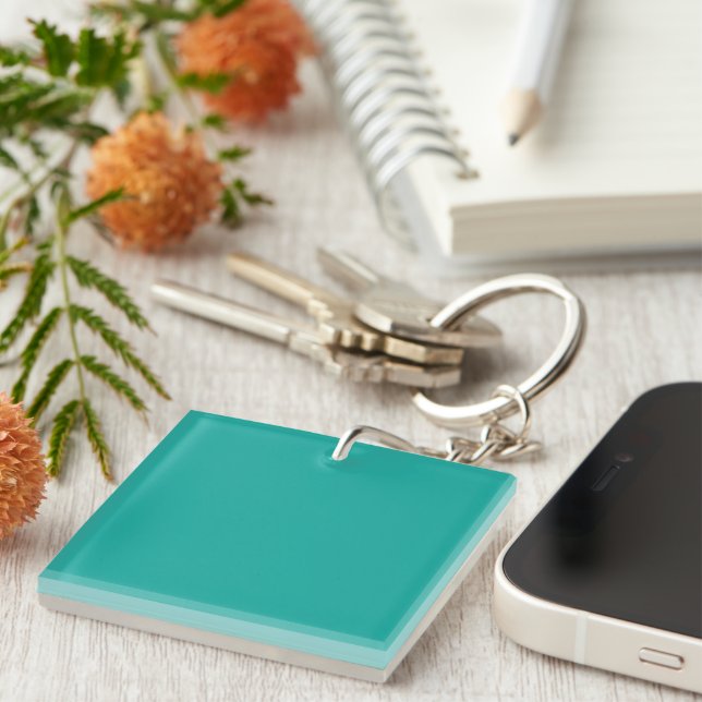 Elevate Your Design with a Green Background  Keychain (Front Right)
